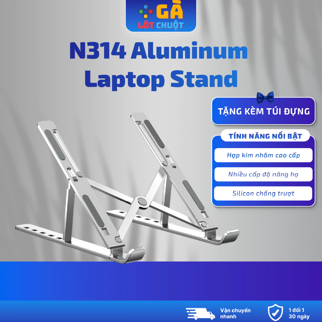 Giá đỡ laptop, Đế tản nhiệt laptop, macbook gấp gọn size 14/15/16/17 inch điều chỉnh theo cấp độ