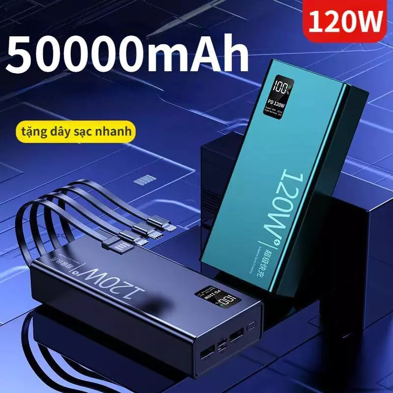 Sạc Dự Phòng 120W Sạc Nhanh 22,5W Dung Lượng Pin 100000mAh 50000mAh Cổng Sạc Tiện Lợi Phù Hợp Mọi Loại Máy