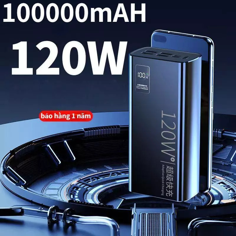 Sạc Dự Phòng 120W Sạc Nhanh 22,5W Dung Lượng Pin 100000mAh 50000mAh Cổng Sạc Tiện Lợi Phù Hợp Mọi Loại Máy